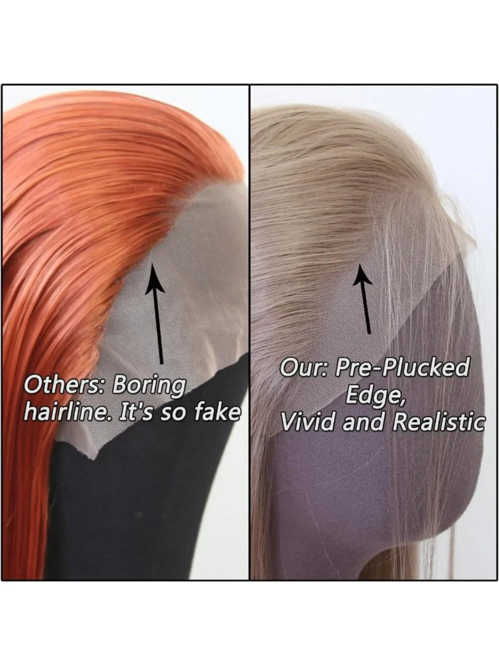Long Straight Ash Blonde Lace Front Wig - Heat Resistant, Pre-Plucked, Natural